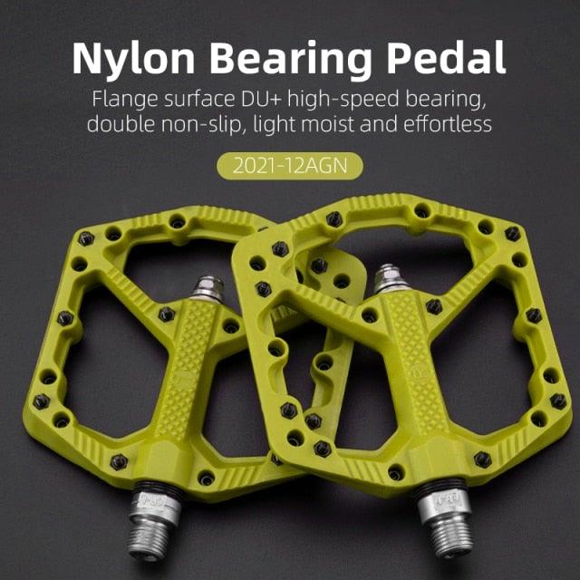 Ultralight Seal Bearings Bicycle Bike Pedals Cycling Nylon Road Pedals Flat Platform Bicycle Parts Accessories Pedals Mountain Bike Pedals Lightweight Nylon Fiber Bicycle Platform Pedals For Mountain Bike