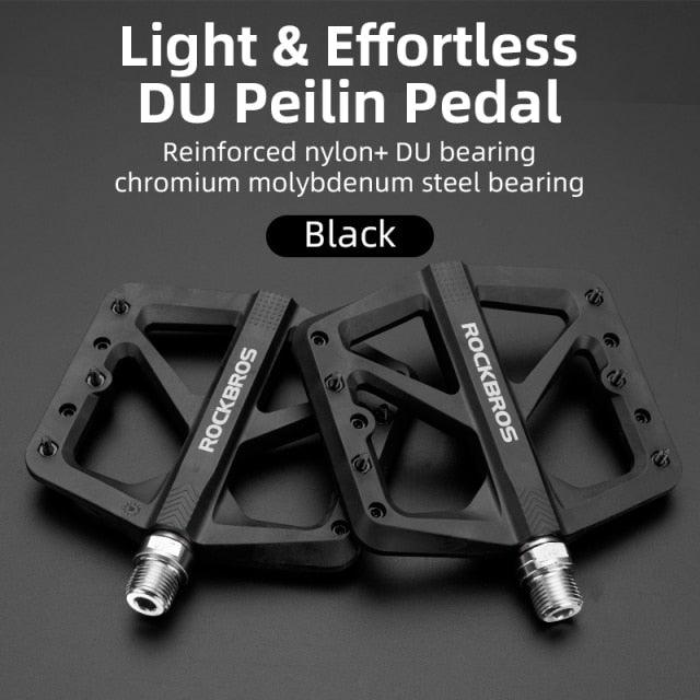 Ultralight Seal Bearings Bicycle Bike Pedals Cycling Nylon Road Pedals Flat Platform Bicycle Parts Accessories Pedals Mountain Bike Pedals Lightweight Nylon Fiber Bicycle Platform Pedals For Mountain Bike