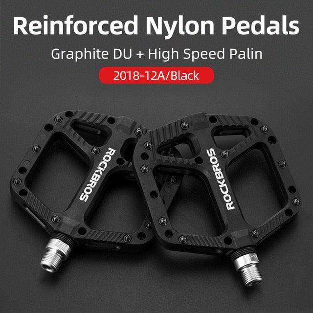 Ultralight Seal Bearings Bicycle Bike Pedals Cycling Nylon Road Pedals Flat Platform Bicycle Parts Accessories Pedals Mountain Bike Pedals Lightweight Nylon Fiber Bicycle Platform Pedals For Mountain Bike