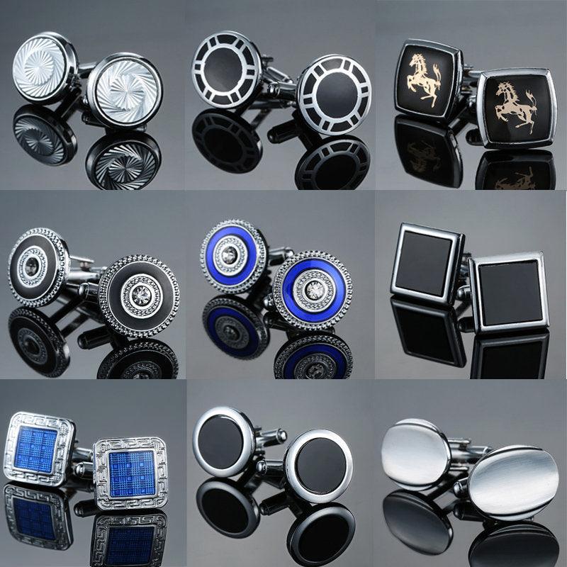 Unique Fashion Blue And Black Shirts Cufflinks Elegant Cufflinks Shirts Jewelry Tuxedo Formal Set Groom Cufflinks Business Cuff Links