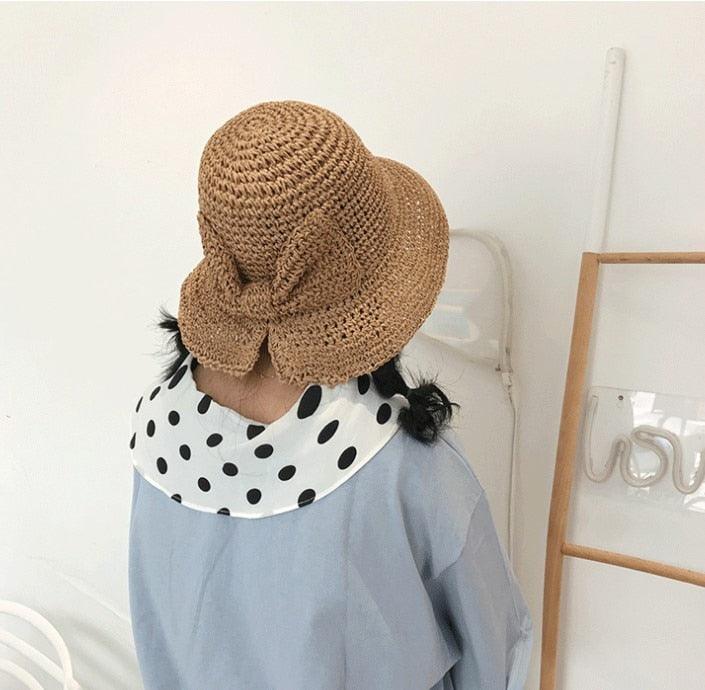 Unique Fashionable Bow Sun Hat Wide Floppy Summer Hats For Women Beach Straw Modern Bucket Hat Women's Summer Foldable Wide Breathable Outdoor Sun Hat