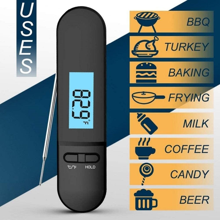 Unique Food Kitchen Digital Meat Thermometer  BBQ Instant Read Food Thermometer Waterproof With Backlight And Magnet For Kitchen Cooking Grilling BBQ Backing Liquids Oil Waterproof Kitchen Thermometer For Cooking Tools