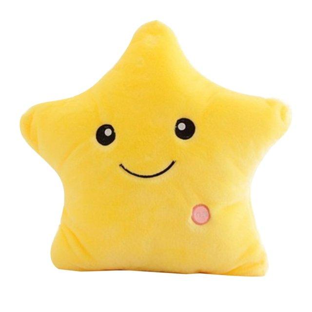 Unique Luminous Pillow Vivid Star Design LED Light Cushion Plush Pillow Night Light Plush Pillows Stuffed Star Pillow Led Light Creative Twinkle Star Glowing LED Night Light Plush Pillows Stuffed Toys For Bedroom Sofa Creative Birthday Gift Toy For Kids