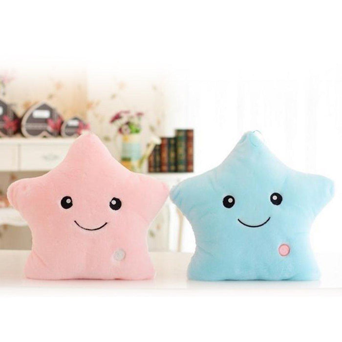 Unique Luminous Pillow Vivid Star Design LED Light Cushion Plush Pillow Night Light Plush Pillows Stuffed Star Pillow Led Light Creative Twinkle Star Glowing LED Night Light Plush Pillows Stuffed Toys For Bedroom Sofa Creative Birthday Gift Toy For Kids