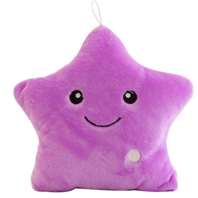 Unique Luminous Pillow Vivid Star Design LED Light Cushion Plush Pillow Night Light Plush Pillows Stuffed Star Pillow Led Light Creative Twinkle Star Glowing LED Night Light Plush Pillows Stuffed Toys For Bedroom Sofa Creative Birthday Gift Toy For Kids