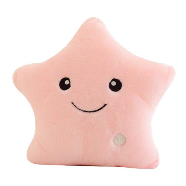 Unique Luminous Pillow Vivid Star Design LED Light Cushion Plush Pillow Night Light Plush Pillows Stuffed Star Pillow Led Light Creative Twinkle Star Glowing LED Night Light Plush Pillows Stuffed Toys For Bedroom Sofa Creative Birthday Gift Toy For Kids