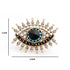 Unique Rhinestone Black Blue Eye Brooches Women Alloy Eye Brooch Fashion Rhinestone Luxury Brooch Pin Comfortable  Christmas Gift Small Brooch