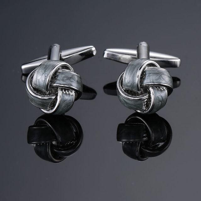 Unique Shirt Cufflinks Fashion Twist Cufflinks Love Knot Ball Shirt Cufflinks For Men Elegant Groom Gift Stainless Steel Cuff Links For Wedding