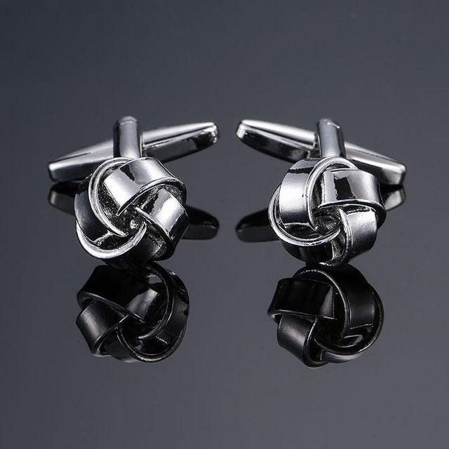 Unique Shirt Cufflinks Fashion Twist Cufflinks Love Knot Ball Shirt Cufflinks For Men Elegant Groom Gift Stainless Steel Cuff Links For Wedding