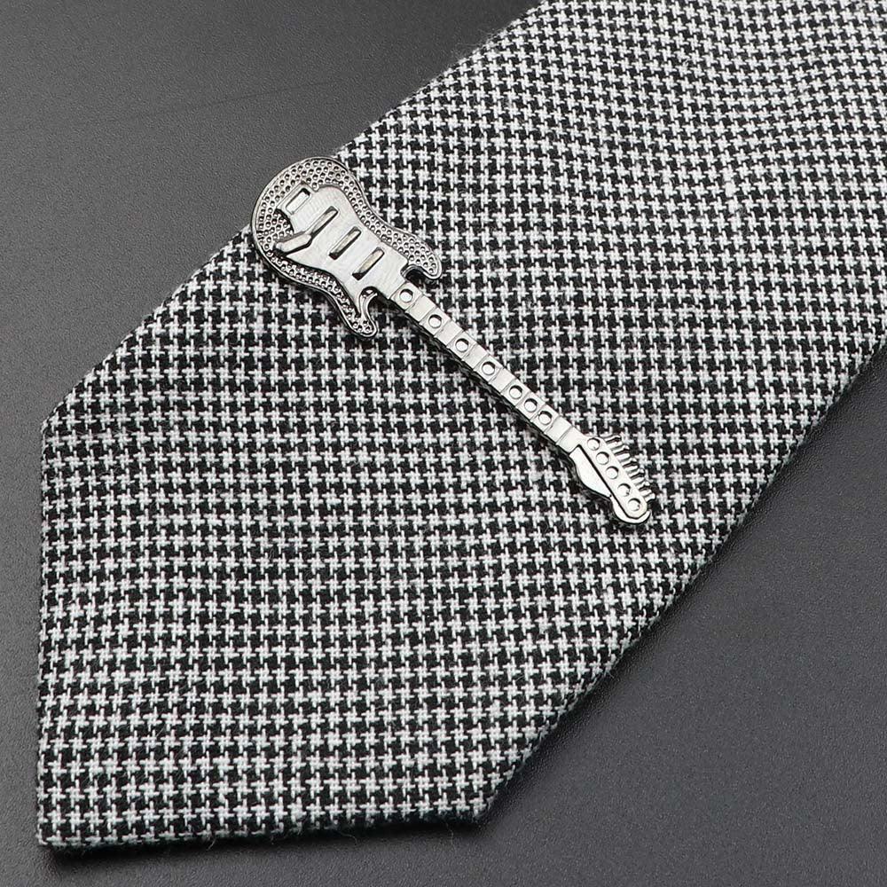 Unique Stainless Tie Clips Guitar Lizard Shaped Tie Clips Tie Clip Classic Tie Bar Clip Regular Trendy Durable Metallic Necktie Clips Wedding Business Ties Necktie Clips Pin For Mens Ideal Gift