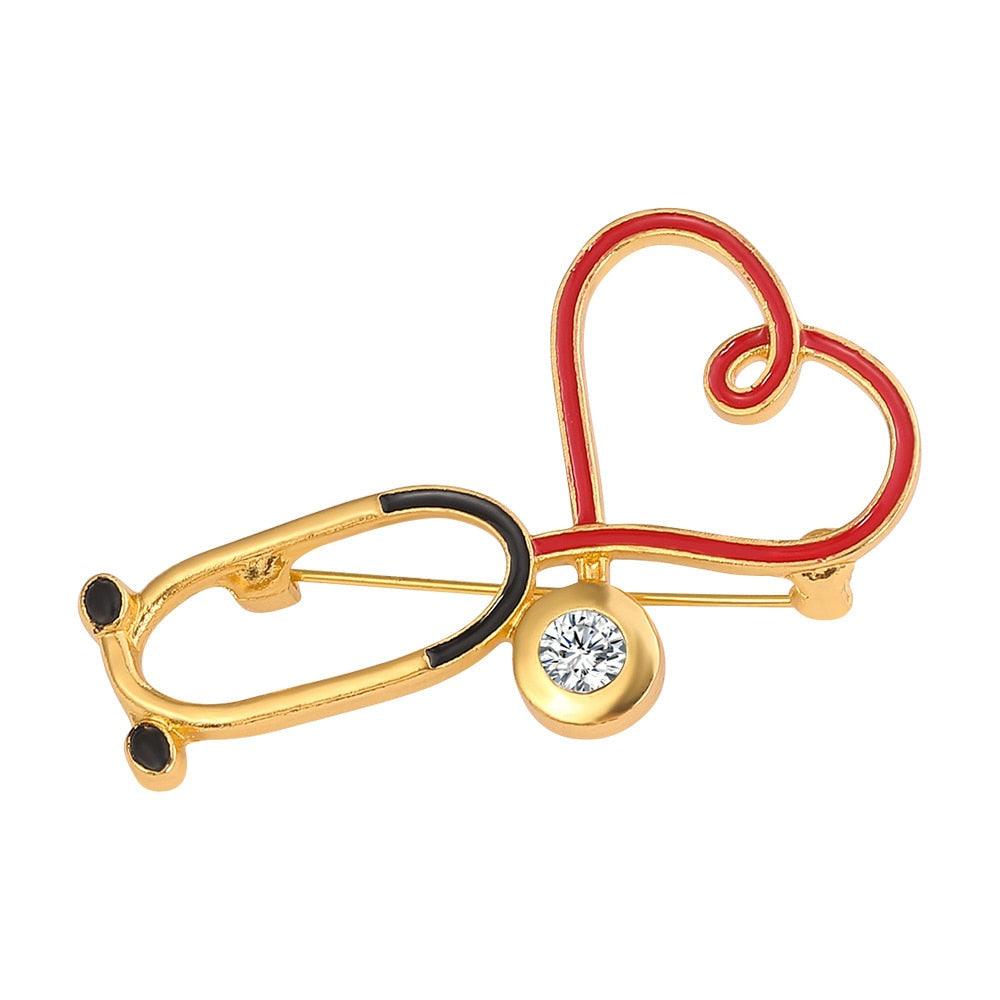 Unique Unisex Heart Shaped Brooch Pin Modern Brooch Pin Luxury Nurse Backpack Cute Brooches Charming Elegant Unisex Jewelry For Your Friends