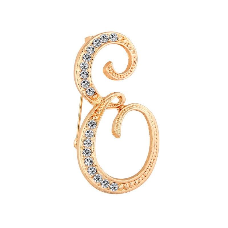 Unisex A-Z Letter Brooch Luxury Women Rhinestones Crystal Men Gold English Alphabet Metal Pins Crystal Brooch Pin 26 English Letters Couple Memorial Jewelry Love Gifts Women Men Clothing Accessories Corsage Jewelry Accessories