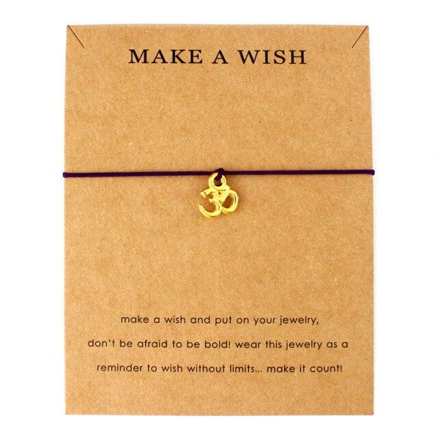 Unisex Adjustable Statement Card Make A Wish Silver I Love Yoga Charm Bracelets Nautical Braided Bracelets For Men Handmade Quality Rope Bracelet Round Bracelet For Mens Women