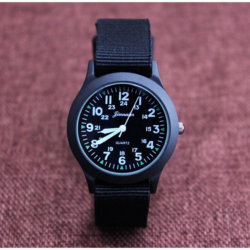 Unisex Fashion Nylon Fabric Kids Children Watch Sport Thin Students Canvas Quartz Dress Wristwatch Military Time Watch  Field Outdoor Sport Mens Wristwatch With Slip-Thru Nylon Band