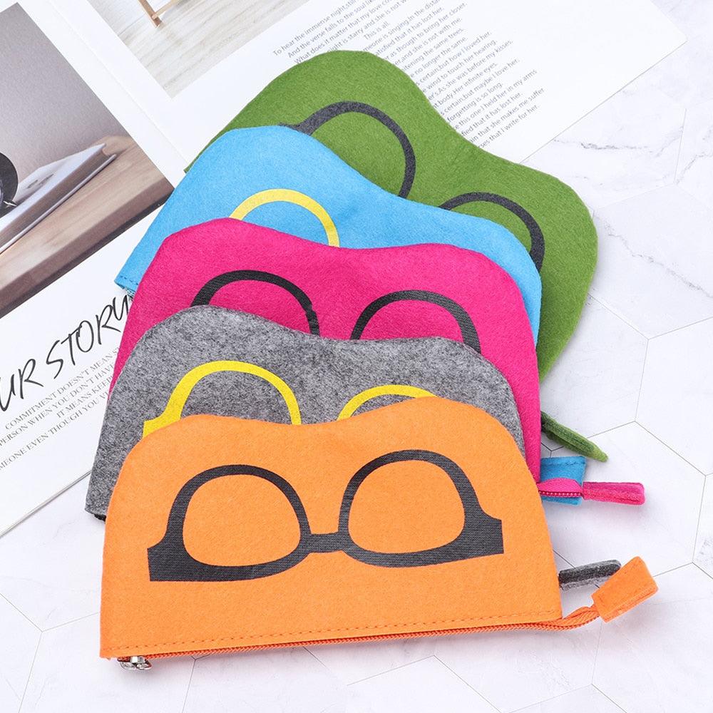 Unisex Felt Glasses Case Bag Sunglasses Case Box Portatives Soft Zipper Protector Sunglasses Pouch Eyeglass Cases Sunglasses Zipper Portable Soft Felt Slip In Pouch Case Sor Sunglasses