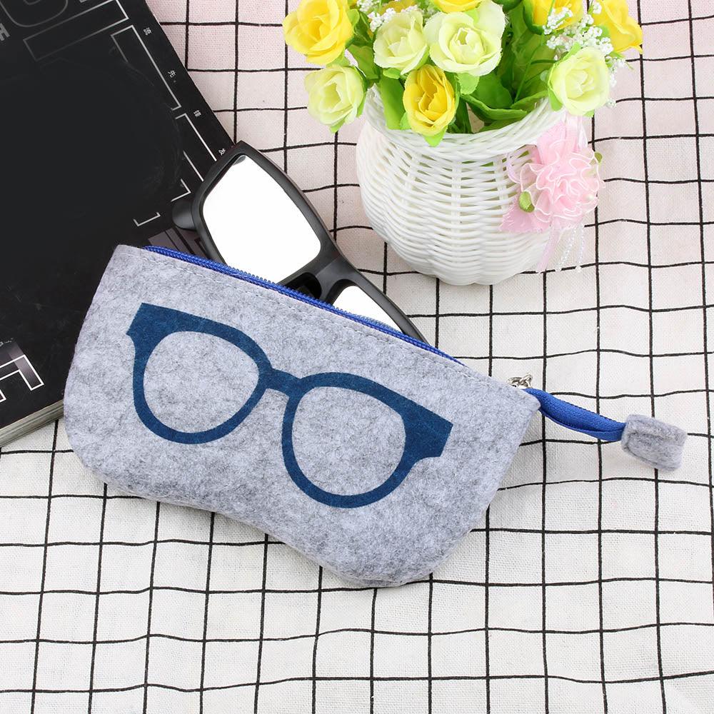 Unisex Felt Glasses Case Bag Sunglasses Case Box Portatives Soft Zipper Protector Sunglasses Pouch Eyeglass Cases Sunglasses Zipper Portable Soft Felt Slip In Pouch Case Sor Sunglasses