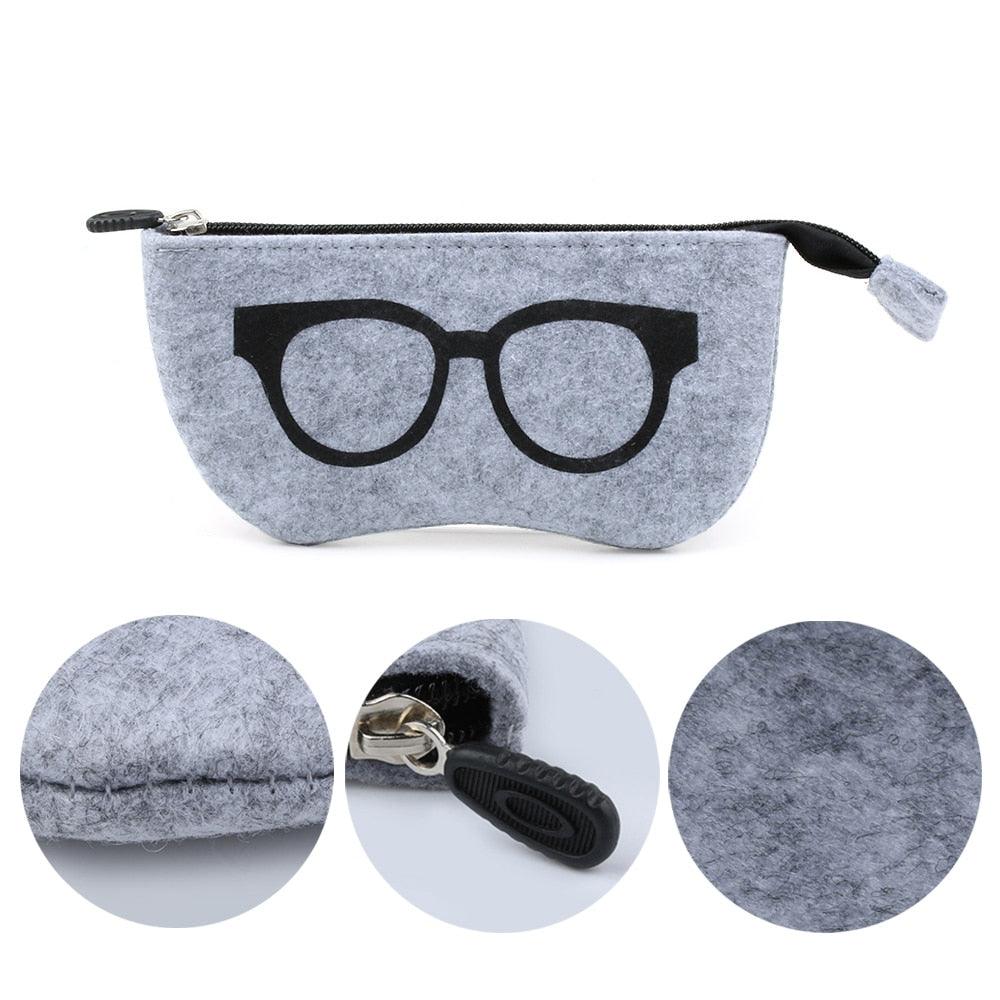 Unisex Felt Glasses Case Bag Sunglasses Case Box Portatives Soft Zipper Protector Sunglasses Pouch Eyeglass Cases Sunglasses Zipper Portable Soft Felt Slip In Pouch Case Sor Sunglasses