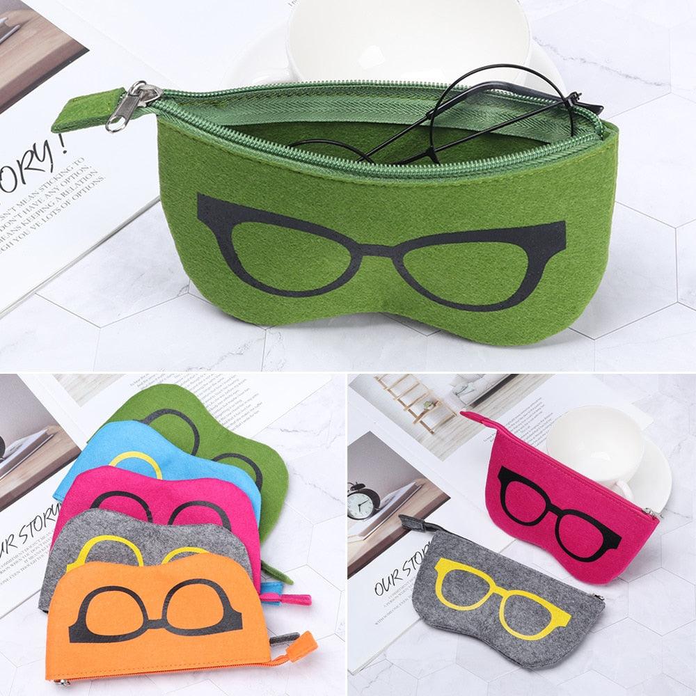 Unisex Felt Glasses Case Bag Sunglasses Case Box Portatives Soft Zipper Protector Sunglasses Pouch Eyeglass Cases Sunglasses Zipper Portable Soft Felt Slip In Pouch Case Sor Sunglasses