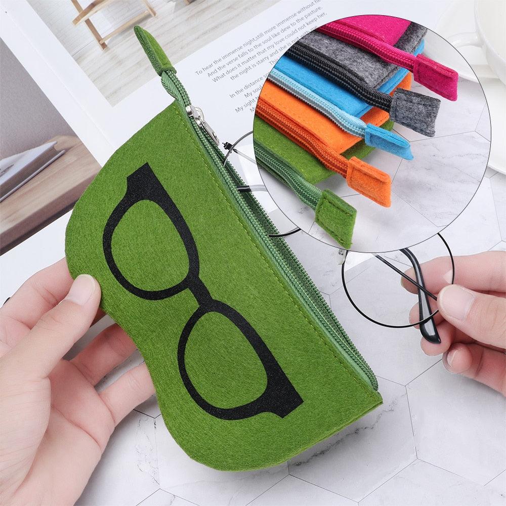 Unisex Felt Glasses Case Bag Sunglasses Case Box Portatives Soft Zipper Protector Sunglasses Pouch Eyeglass Cases Sunglasses Zipper Portable Soft Felt Slip In Pouch Case Sor Sunglasses