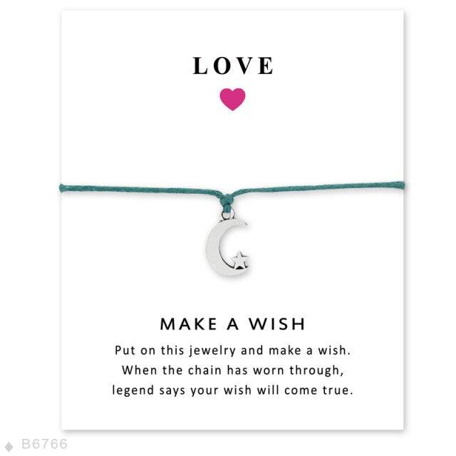 Unisex Girls Friendship Engagement Wedding Bridesmaid Make a Wish Silver Friendship Gift Pinky Promise Bracelet Mother Daughter Matching Jewelry Gift For Bestfriend Family Moom And Stars Charm Bracelets