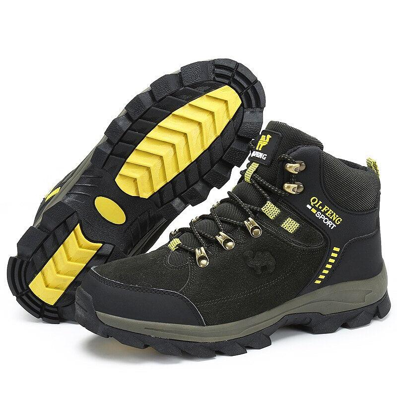 Unisex Hiking High Quality Mens Waterproof Boots Mountain Climbing Shoes Sports Rubber Sole Couple Olutdoor Warm Boots Ankle Hiking Boots Outdoor Lightweight Trails Shoes