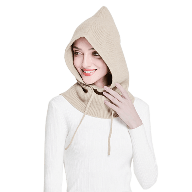 Unisex Knit Scarf Hood Hat Winter Women Cashmere Beanie Bonnet Lady Wool Neck Protect Balaclava Skellies Men Hooded Fashion Balaclava Shawl Women Winter Hat Soft Knitted Hooded Neck Collar Cap Beanie Hat Warm Scarf Unisex Bonnet Hooded Sc