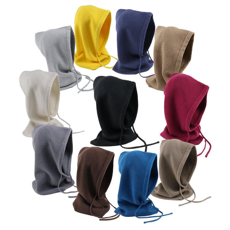 Unisex Knit Scarf Hood Hat Winter Women Cashmere Beanie Bonnet Lady Wool Neck Protect Balaclava Skellies Men Hooded Fashion Balaclava Shawl Women Winter Hat Soft Knitted Hooded Neck Collar Cap Beanie Hat Warm Scarf Unisex Bonnet Hooded Sc