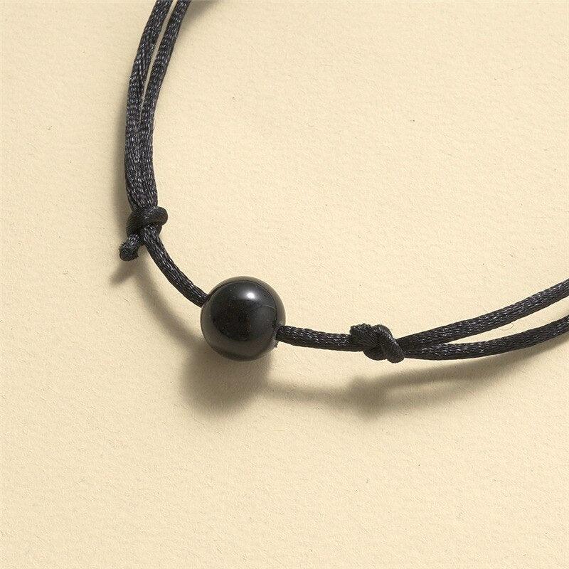 Unisex Modern Stone Natural Stone Bead Bracelet Red String Braiding Couple Bracelets Natural Semi-Precious Gemstone Beaded Stretch Bracelet For Women