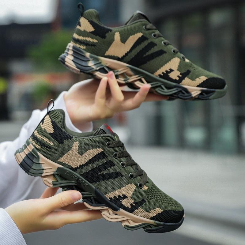 Unisex Running Sport Outdoor Sneakers Breathable Women Camouflage Green Walking Jogging Sneakers Fashion Lightweight Running Casual Sneakers For Workout