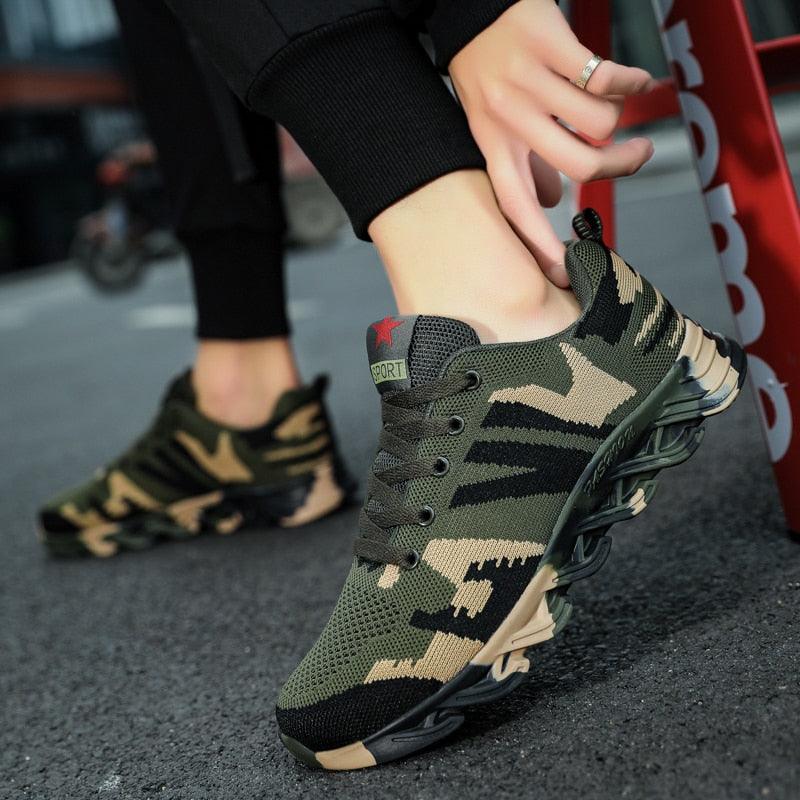 Unisex Running Sport Outdoor Sneakers Breathable Women Camouflage Green Walking Jogging Sneakers Fashion Lightweight Running Casual Sneakers For Workout