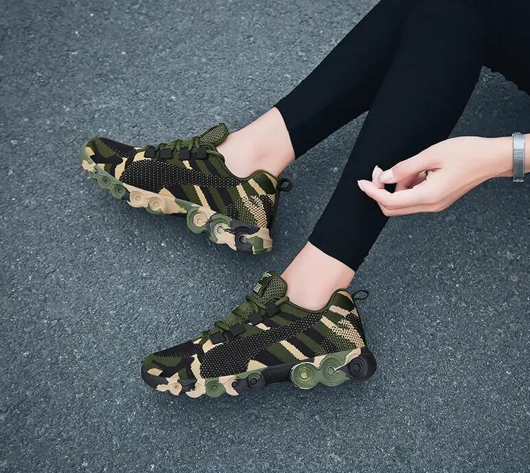 Unisex Running Sport Outdoor Sneakers Breathable Women Camouflage Green Walking Jogging Sneakers Fashion Lightweight Running Casual Sneakers For Workout