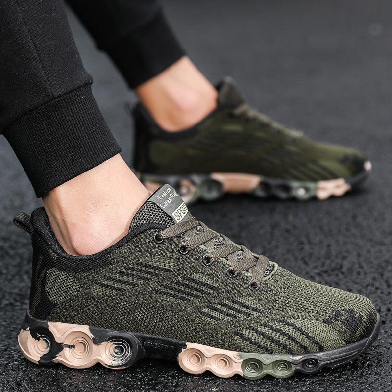 Unisex Running Sport Outdoor Sneakers Breathable Women Camouflage Green Walking Jogging Sneakers Fashion Lightweight Running Casual Sneakers For Workout