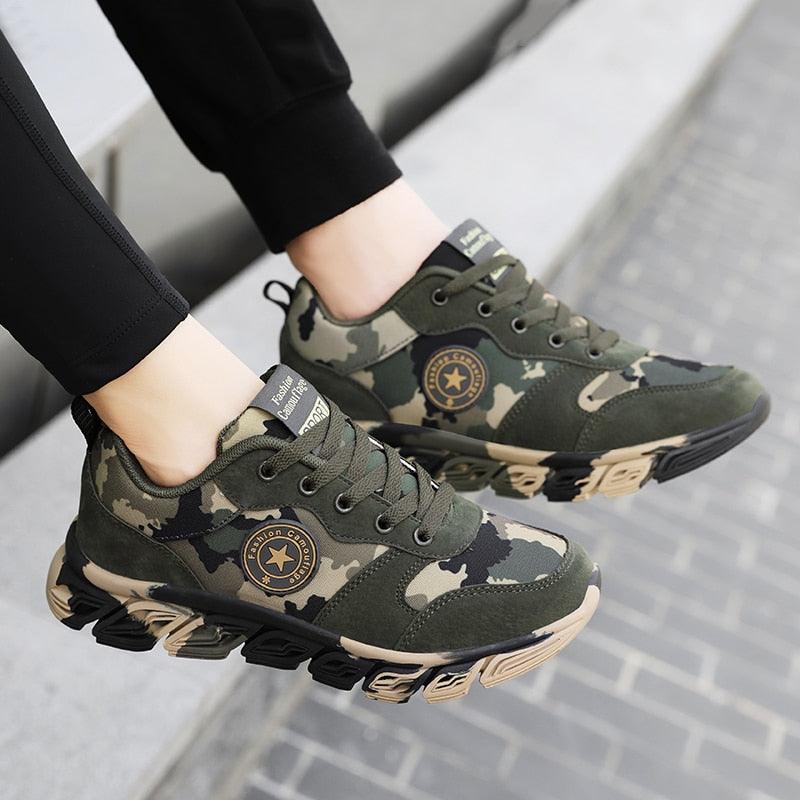 Unisex Running Sport Outdoor Sneakers Breathable Women Camouflage Green Walking Jogging Sneakers Fashion Lightweight Running Casual Sneakers For Workout