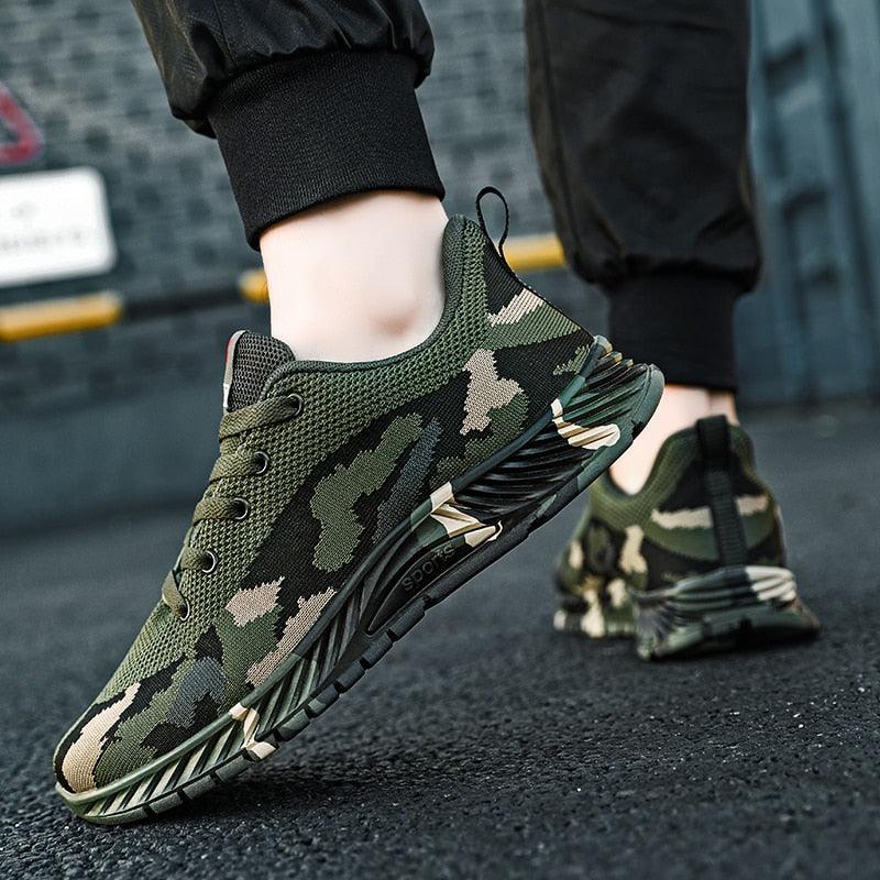 Unisex Running Sport Outdoor Sneakers Breathable Women Camouflage Green Walking Jogging Sneakers Fashion Lightweight Running Casual Sneakers For Workout