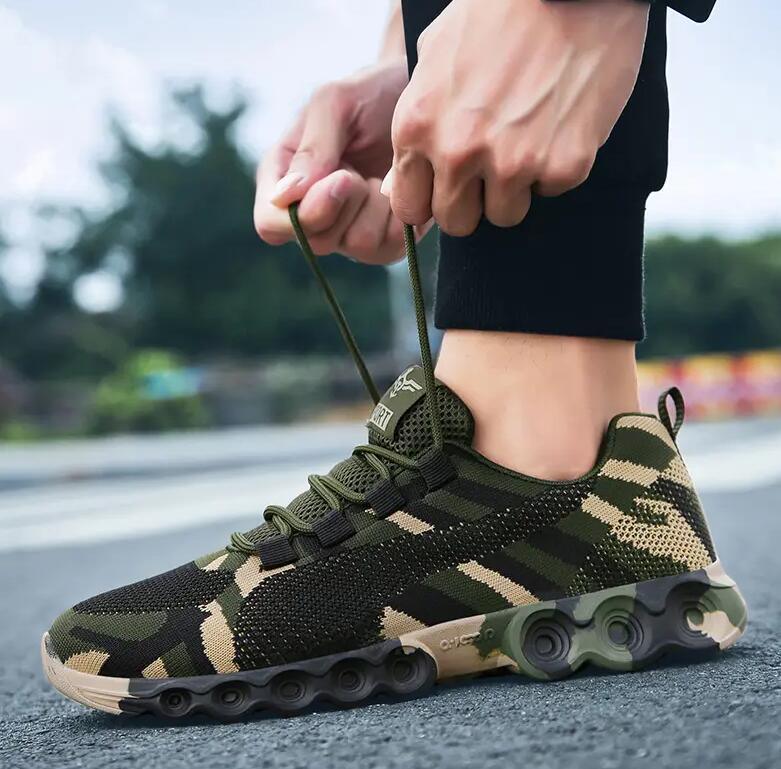 Unisex Running Sport Outdoor Sneakers Breathable Women Camouflage Green Walking Jogging Sneakers Fashion Lightweight Running Casual Sneakers For Workout