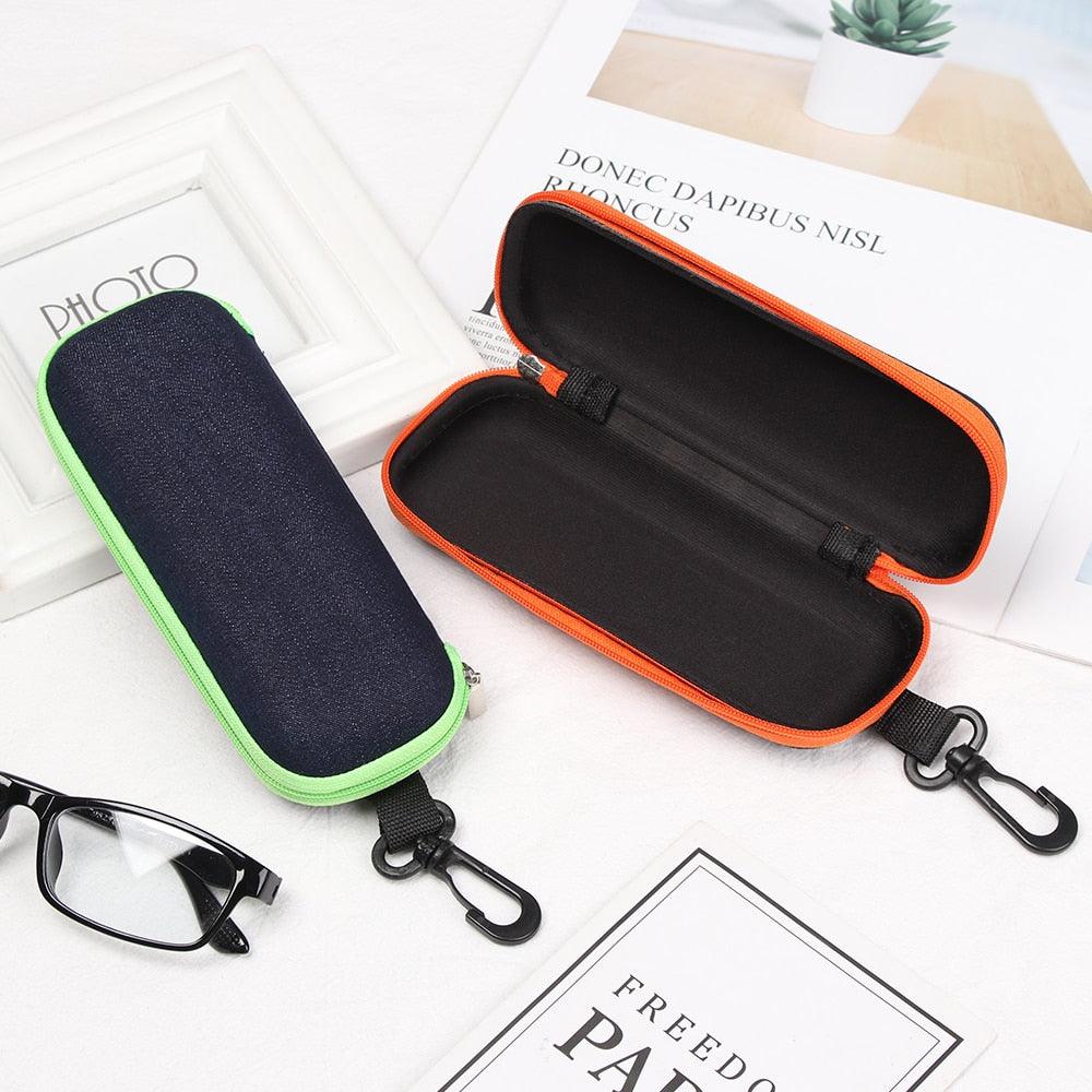 Unisex Sunglasses Protection Resistance Container Fabric Glasses Box Zipper Eyeglasses Case Glasses Carry Bag Hard Shell Clamshell Eyeglasses Case Unisex Portable Glasses Protection Case Bag