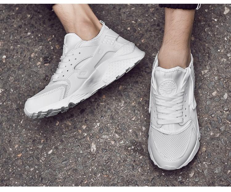 Unisex White Sneakers Mesh Sports Trainers Running Summer Mens Flat Casual Sport Shoes Casual Sports Tennis Road Sneakers Comfortable Modern Design