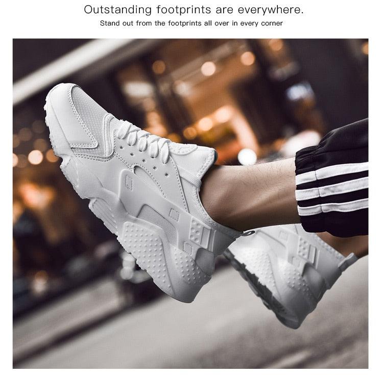 Unisex White Sneakers Mesh Sports Trainers Running Summer Mens Flat Casual Sport Shoes Casual Sports Tennis Road Sneakers Comfortable Modern Design