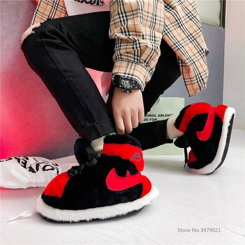 Unisex Winter Indoor Cotton Shoes Woman Warmth Home Slippers Women Men Snug Slipper Womens Slippers Memory Foam Fluffy Fur Soft Slippers Warm House Shoes Indoor Outdoor Winter Slippers