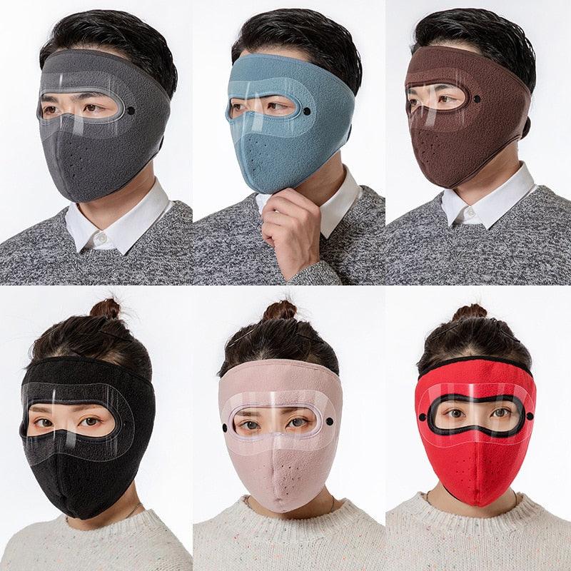 Unisex Winter Warm Mask Face Shield Cycling Caps for Outdoor Fishing Breathable Mask with HD Anti-fog Goggles Fleece Warm Scarf Sport Bandana Scarf Fishing Cycling Hiking Face Cover Neck Balaclava Neck Gaiter Warmer Face Mask