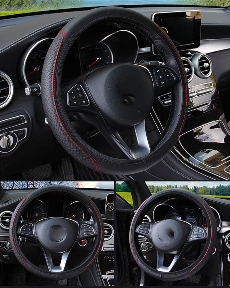 Universal Car Steering Wheel Cover Skid Proof Auto Car Steering Wheel Cover Auto Steering- Wheel Cover Microfiber Leather Viscose Breathable Anti-Slip Anti-Slip Embossing Leather Car-styling Car Accessories - ALLURELATION - 553, Accessories, Anti-Slip Steering Wheel, Auto Accessories, Breathable Anti-Slip Steering Wheel, car, Car Accessories, Car Decor, Car Gadgets, Car Interior, Car Organizer, Car Ornaments, Car Steering Wheel, cars, cars gadgets, Steering Wheel, Steering Wheel Cover - Stevvex.com