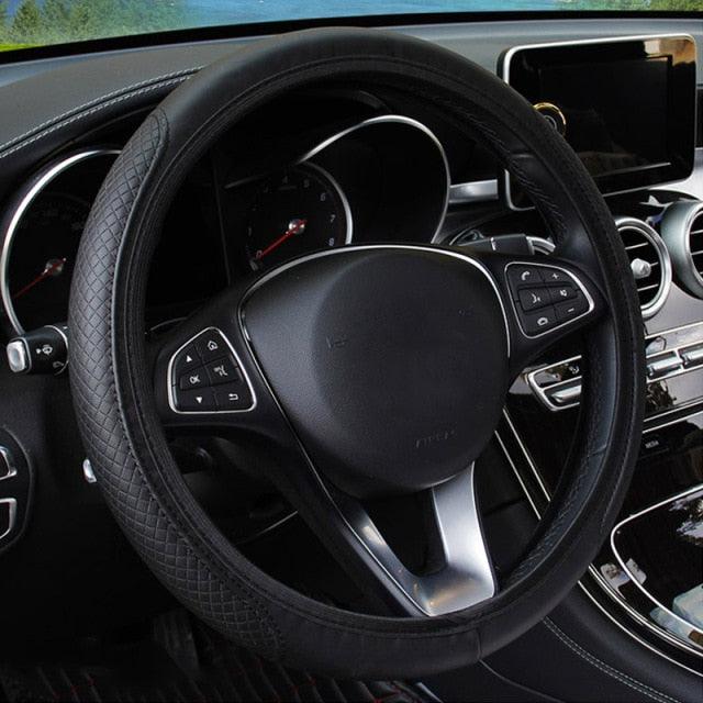 Universal Car Steering Wheel Cover Skid Proof Auto Car Steering Wheel Cover Auto Steering- Wheel Cover Microfiber Leather Viscose Breathable Anti-Slip Anti-Slip Embossing Leather Car-styling Car Accessories - ALLURELATION - 553, Accessories, Anti-Slip Steering Wheel, Auto Accessories, Breathable Anti-Slip Steering Wheel, car, Car Accessories, Car Decor, Car Gadgets, Car Interior, Car Organizer, Car Ornaments, Car Steering Wheel, cars, cars gadgets, Steering Wheel, Steering Wheel Cover - Stevvex.com