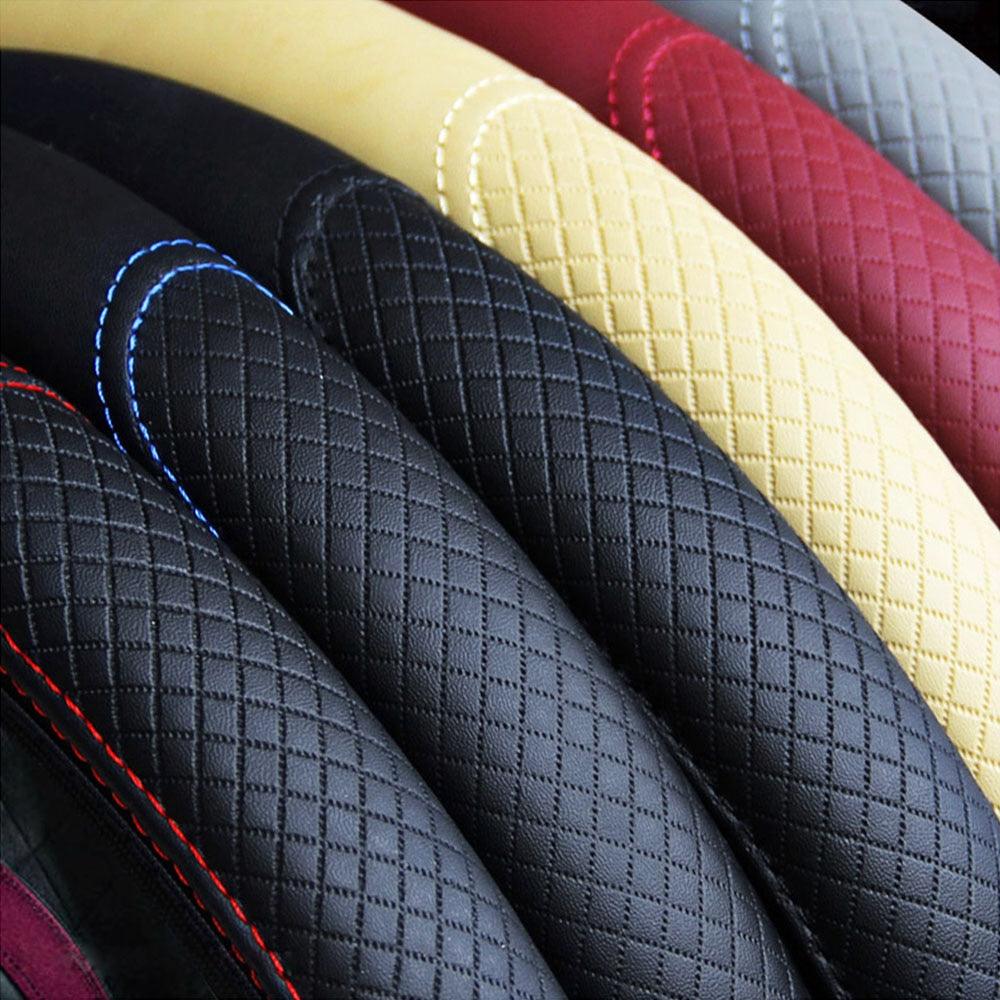 Universal Car Steering Wheel Cover Skid Proof Auto Car Steering Wheel Cover Auto Steering- Wheel Cover Microfiber Leather Viscose Breathable Anti-Slip Anti-Slip Embossing Leather Car-styling Car Accessories - ALLURELATION - 553, Accessories, Anti-Slip Steering Wheel, Auto Accessories, Breathable Anti-Slip Steering Wheel, car, Car Accessories, Car Decor, Car Gadgets, Car Interior, Car Organizer, Car Ornaments, Car Steering Wheel, cars, cars gadgets, Steering Wheel, Steering Wheel Cover - Stevvex.com