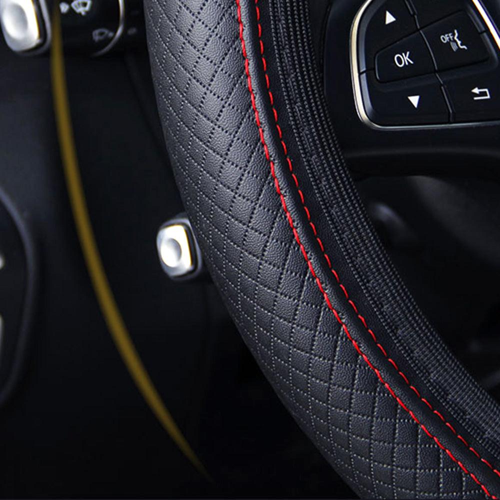 Universal Car Steering Wheel Cover Skid Proof Auto Car Steering Wheel Cover Auto Steering- Wheel Cover Microfiber Leather Viscose Breathable Anti-Slip Anti-Slip Embossing Leather Car-styling Car Accessories - ALLURELATION - 553, Accessories, Anti-Slip Steering Wheel, Auto Accessories, Breathable Anti-Slip Steering Wheel, car, Car Accessories, Car Decor, Car Gadgets, Car Interior, Car Organizer, Car Ornaments, Car Steering Wheel, cars, cars gadgets, Steering Wheel, Steering Wheel Cover - Stevvex.com