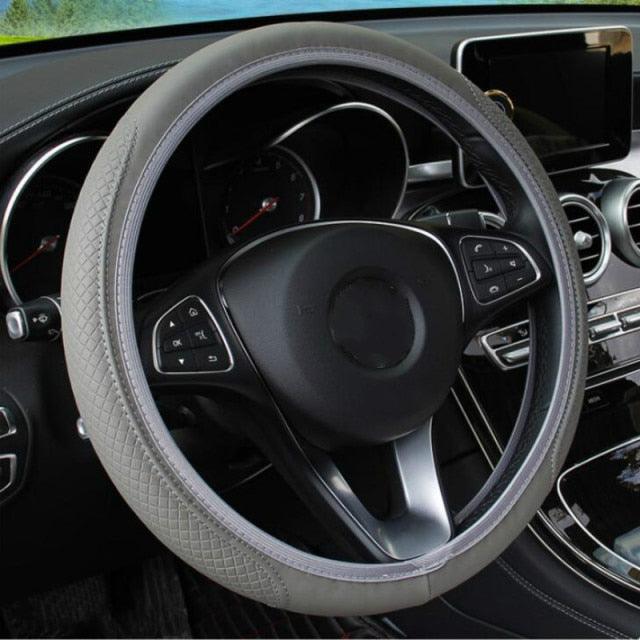 Universal Car Steering Wheel Cover Skid Proof Auto Steering- Wheel Cover Anti-Slip Embossing Leather  Auto Car Steering Wheel Cover Auto Steering- Wheel Cover Microfiber Leather Viscose Breathable Anti-Slip Anti-Slip Embossing Car-styling Car Accessories