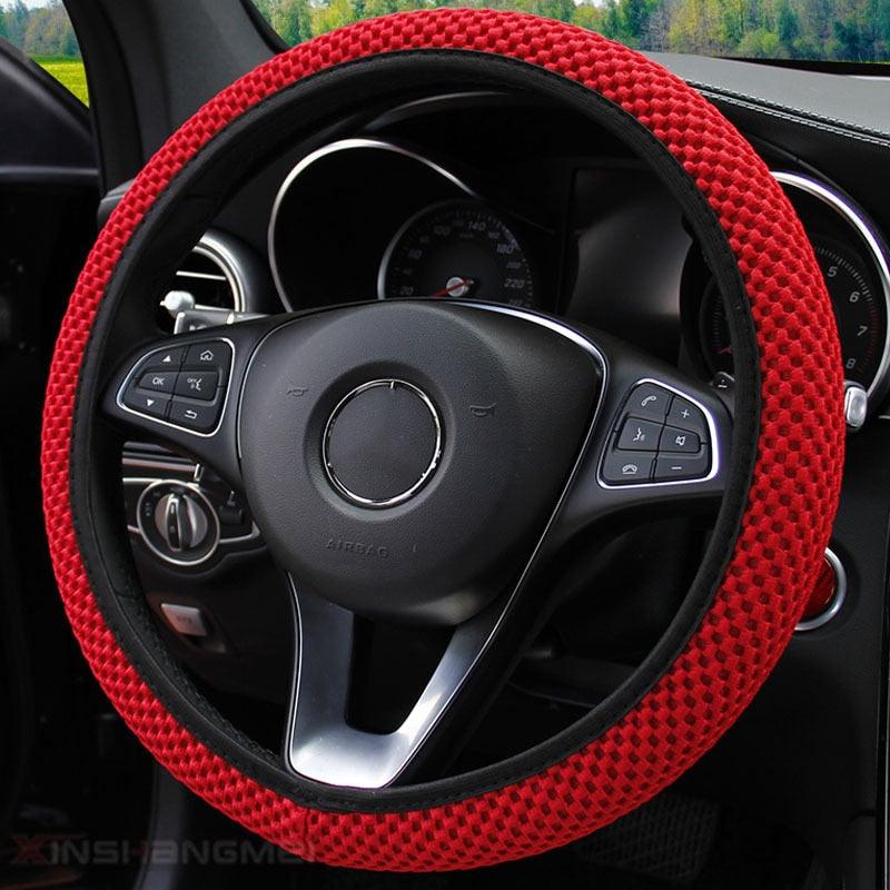 Universal Ice Silk Steering Wheel Cover Wear-resistant Anti-slip Car Accessories Microfiber Breathable Ice Silk Steering Wheel Cover Gear Handbrake Breathable Anti-Slip Warm  Steering Wheel Cover Winter Cool Summer Cover Interior