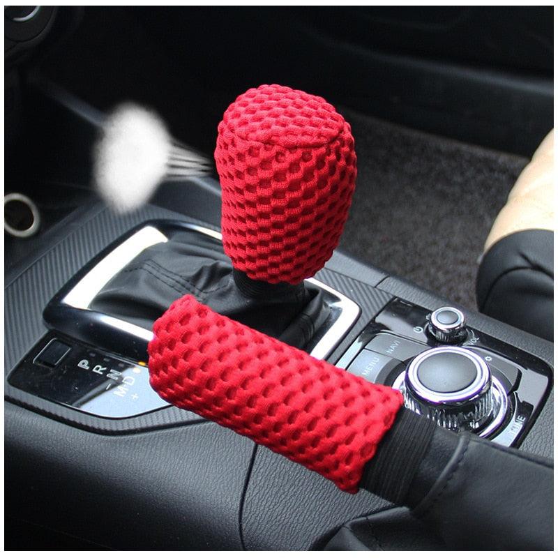 Universal Ice Silk Steering Wheel Cover Wear-resistant Anti-slip Car Accessories Microfiber Breathable Ice Silk Steering Wheel Cover Gear Handbrake Breathable Anti-Slip Warm  Steering Wheel Cover Winter Cool Summer Cover Interior