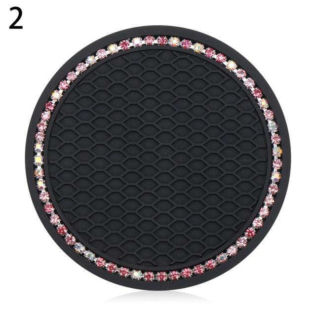 Universal Vehicle Bling Cup Holder Bling Glitter Acrylic Diamond Car Coaster PVC Travel Auto Cup Mats Insert Coaster Anti Slip Crystal Vehicle Bling Car Coasters Pink PVC Travel Auto Cup Holder Insert Coaster Anti Slip Crystal Vehicle Interior Accessories