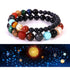 Universe Planets Solar System Galaxy Bracelets For Men Women Couple Natural Stone Bracelet Jewelry Natural Stone Semi-Precious Gemstones Beaded Bracelets For Men Women Healing Crystal Stretch Beaded Bracelet