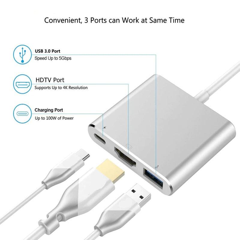 USB C to HDMI 4K VGA Adapter Compatible VGA USB C 3.0 Hub Adapter Charging Power PD Port Compatible For TV Laptop Projector